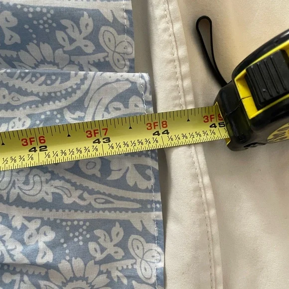 XS OPT: Quality Cotton Midi Sun Dress Paisley Light Blue/White NWT NEW! - Picture 7 of 8